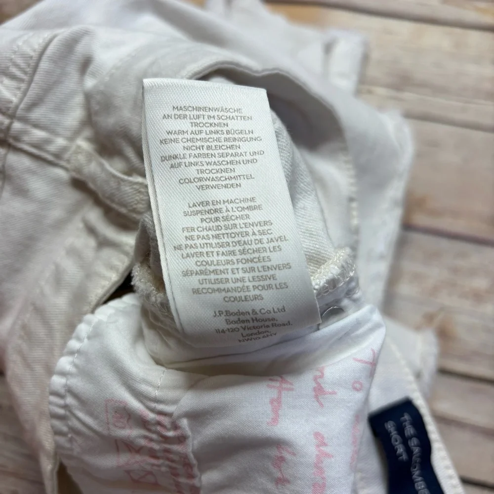 Boden White Denim Jean Shorts